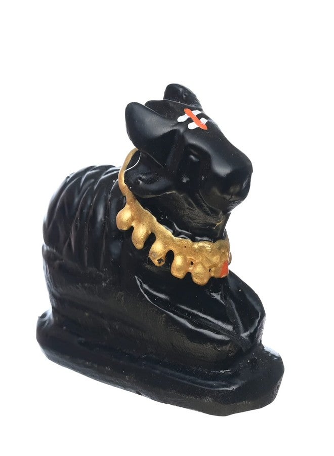 TEJ GIFTS Nandi Idol, Handcrafted Matt Finish Shiva's Cow Statue for Temple Puja/Home, Nandi Pindi Showpiece, Ideal Gift Item for Housewarming Black Color Nandi (Medium Nandi) - Image 2